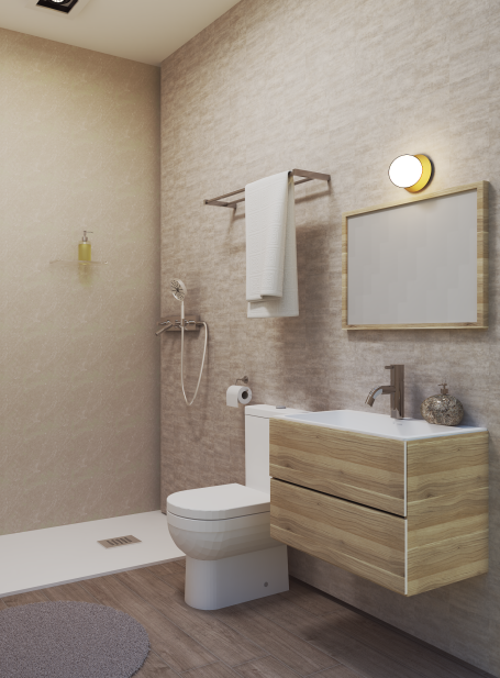 Baño de tonalidades beige