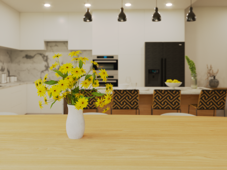 Imagen de cocina con iluminación cálida